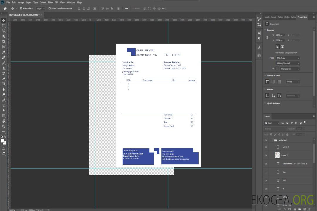 Modèle de facture pour cabinet comptable template